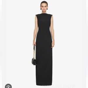 Givenchy Evening Back V Crepe Dress Gown